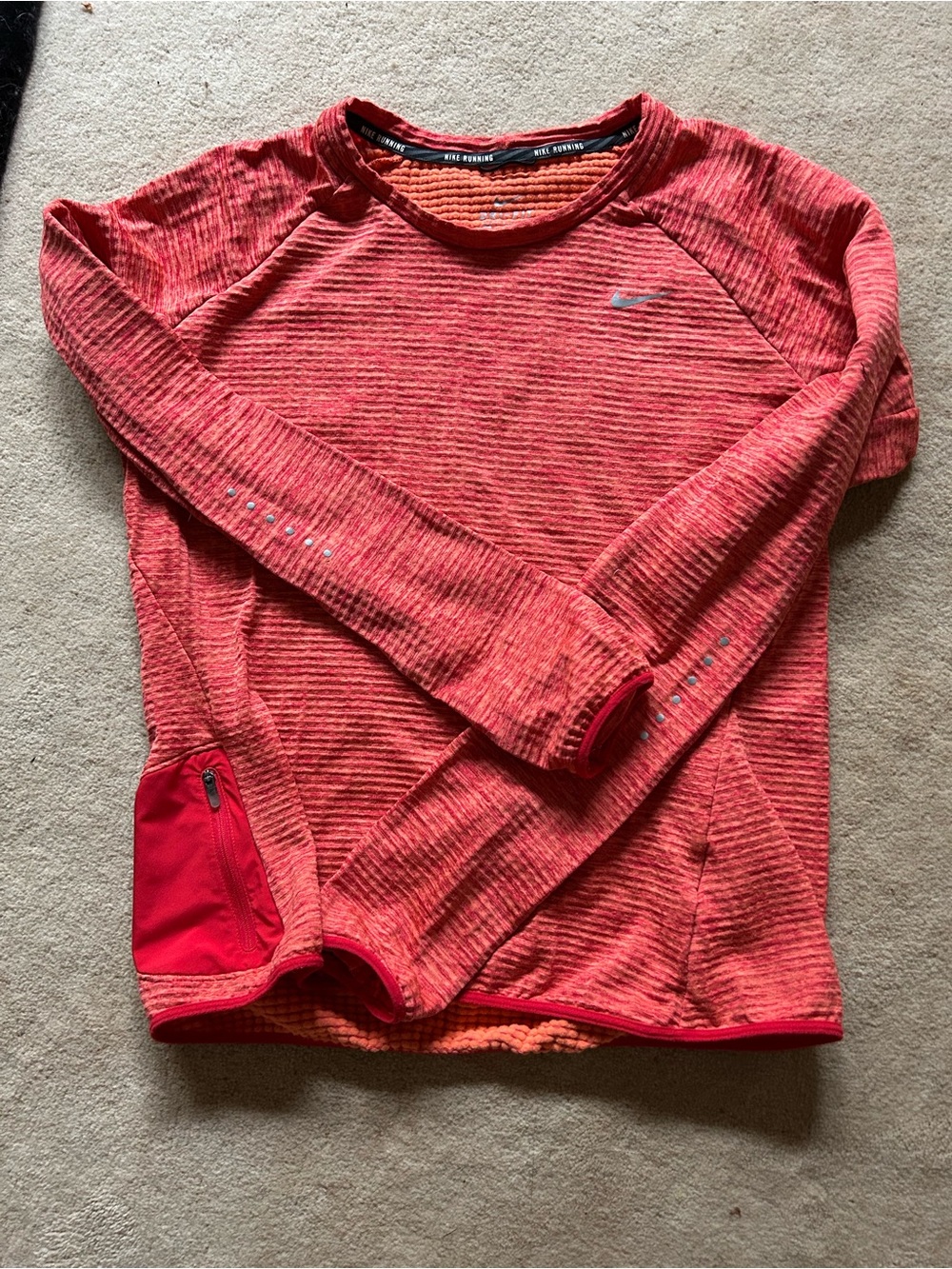 Nike Orange Long-Sleeve Performance running Top